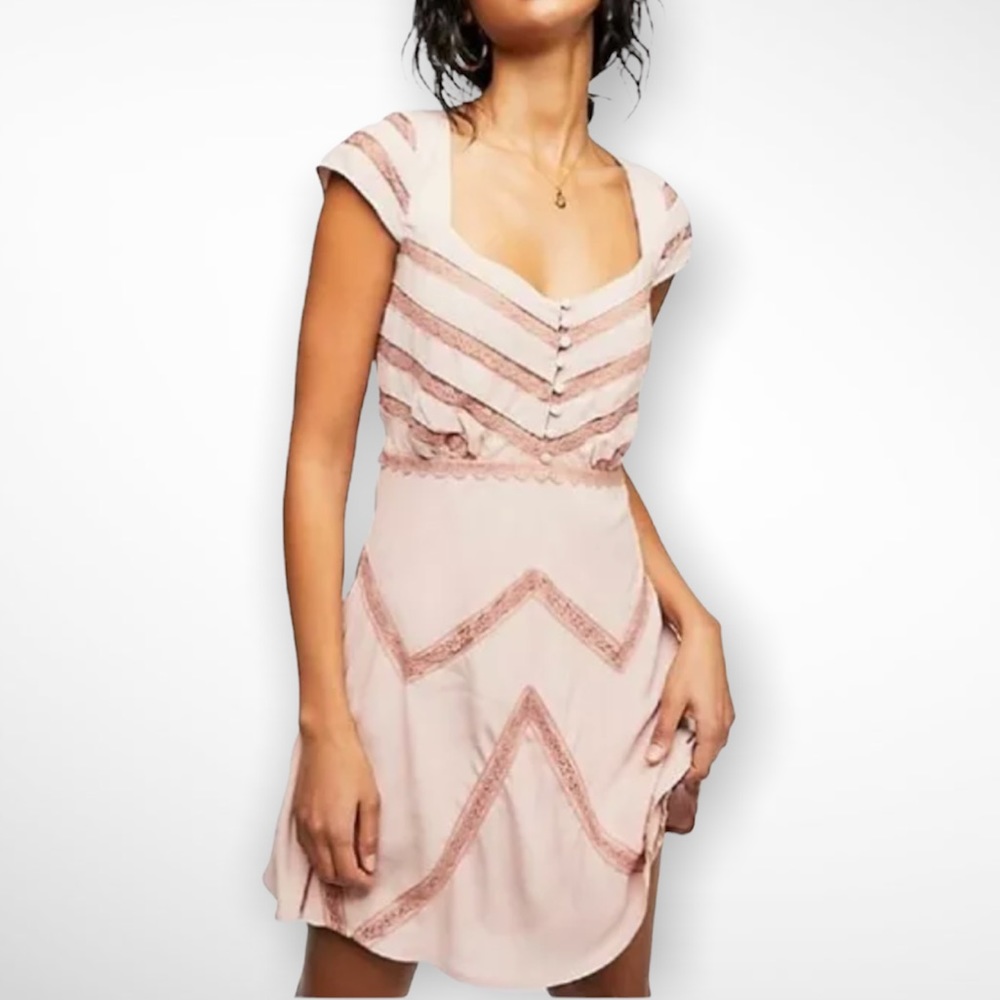 Free People Elle Lace Cap Sleeve Dress